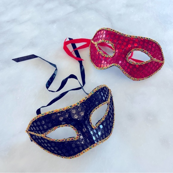 NWOT Masquerade Masks. Red and black. - Picture 1 of 3
